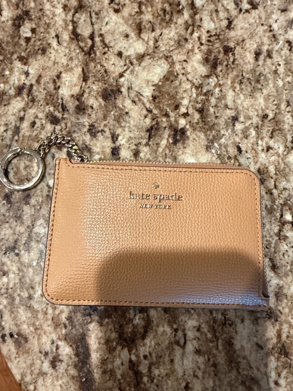 kate spade Tan Leather Card Case with Chain Keyring